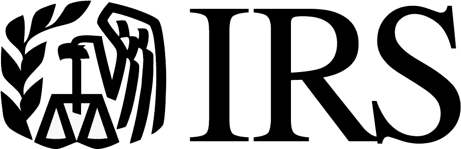 Logo of the Arizona internal revenue service (IRS), featuring a balanced scale within the "R" and enclosed by a laurel wreath.