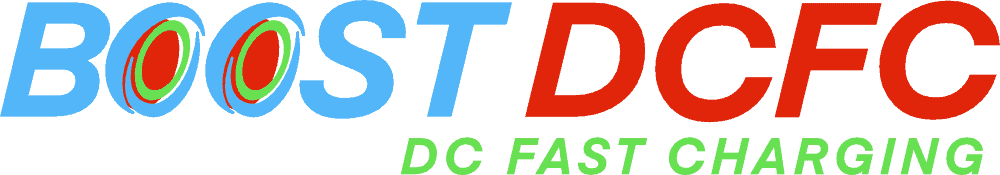 Colorful text logo reading "boost DCFC - EV Charging Stations".