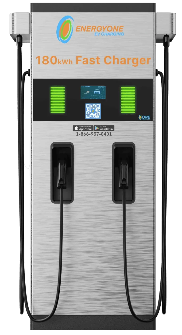EV Charging stations with two charging cables and digital display.