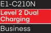 E1-C210 Business Badge Signage indicating 'level 2 dual charging' at a business establishment.