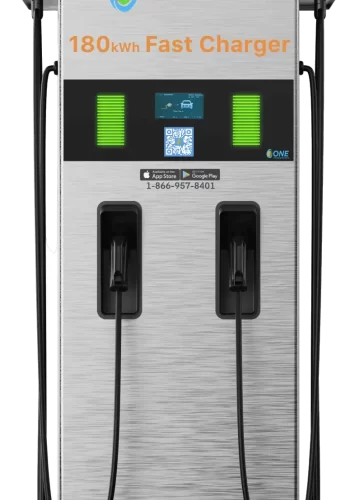 EV Charging stations with two charging cables and digital display.